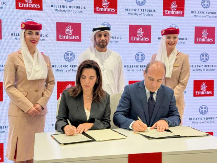«Η στρατηγική συνεργασία με την Emirates αποτελεί ένα κρίσιμο εργαλείο για την περαιτέρω ανάπτυξη του τουριστικού μας τομέα», ανέφερε η Όλγα Κεφαλογιάννη από το Ντουμπάι για το μνημόνιο με τα ΗΑΕ.